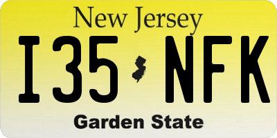 NJ license plate I35NFK