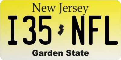 NJ license plate I35NFL
