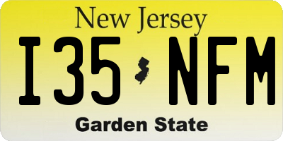 NJ license plate I35NFM