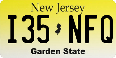 NJ license plate I35NFQ