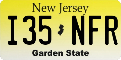 NJ license plate I35NFR