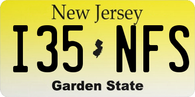 NJ license plate I35NFS