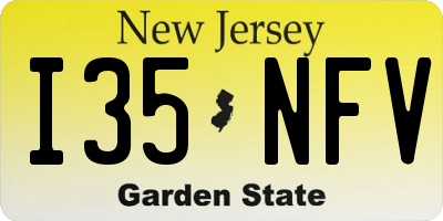 NJ license plate I35NFV