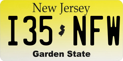 NJ license plate I35NFW
