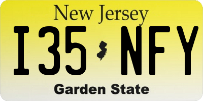 NJ license plate I35NFY