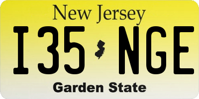 NJ license plate I35NGE