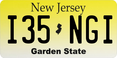 NJ license plate I35NGI