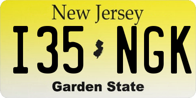 NJ license plate I35NGK