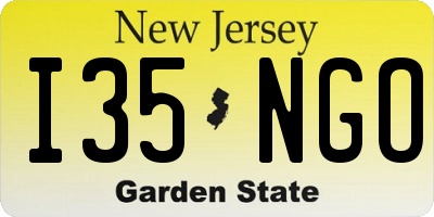 NJ license plate I35NGO