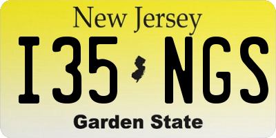 NJ license plate I35NGS