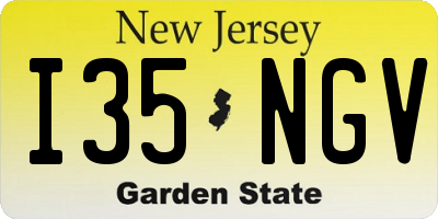 NJ license plate I35NGV