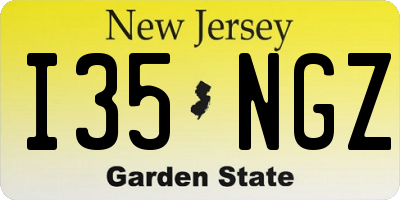 NJ license plate I35NGZ