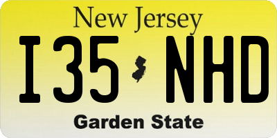 NJ license plate I35NHD