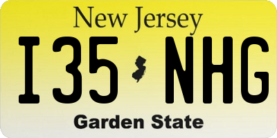 NJ license plate I35NHG