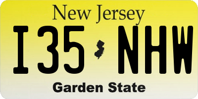 NJ license plate I35NHW