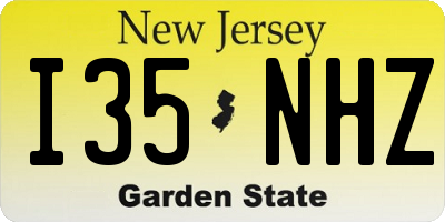 NJ license plate I35NHZ