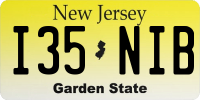 NJ license plate I35NIB