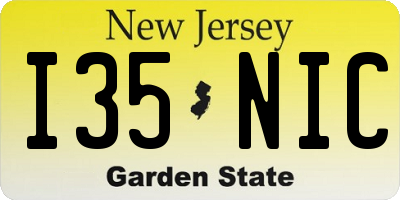 NJ license plate I35NIC