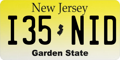 NJ license plate I35NID