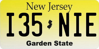 NJ license plate I35NIE