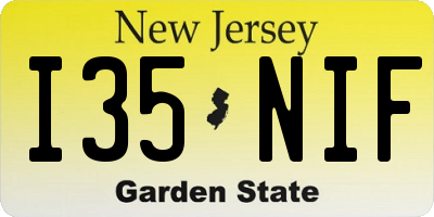 NJ license plate I35NIF