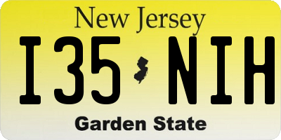 NJ license plate I35NIH