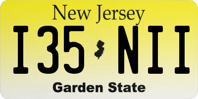 NJ license plate I35NII