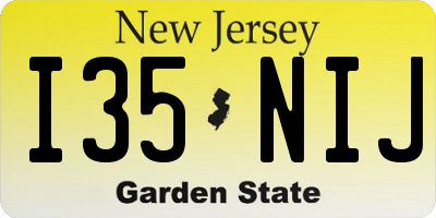 NJ license plate I35NIJ