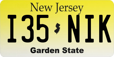 NJ license plate I35NIK