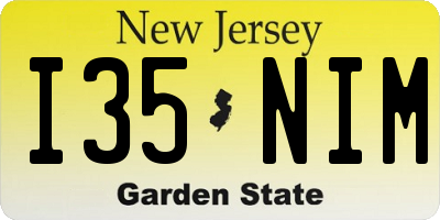 NJ license plate I35NIM
