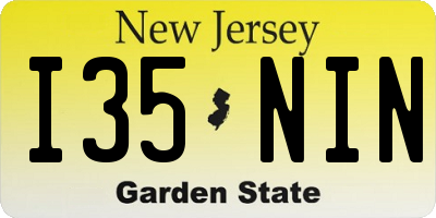 NJ license plate I35NIN