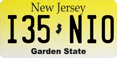 NJ license plate I35NIO