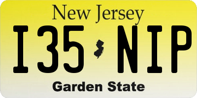 NJ license plate I35NIP