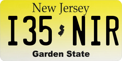 NJ license plate I35NIR