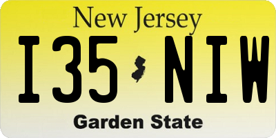 NJ license plate I35NIW