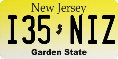 NJ license plate I35NIZ