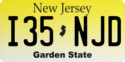 NJ license plate I35NJD