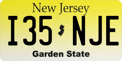 NJ license plate I35NJE