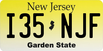 NJ license plate I35NJF