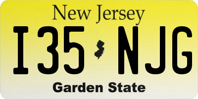NJ license plate I35NJG