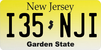 NJ license plate I35NJI