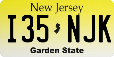 NJ license plate I35NJK