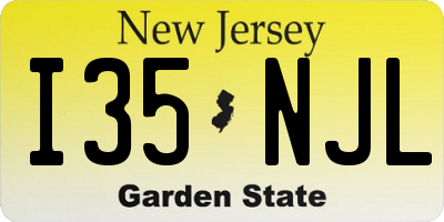 NJ license plate I35NJL