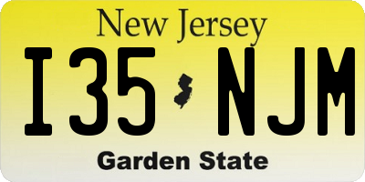 NJ license plate I35NJM