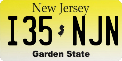 NJ license plate I35NJN