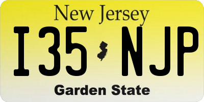 NJ license plate I35NJP