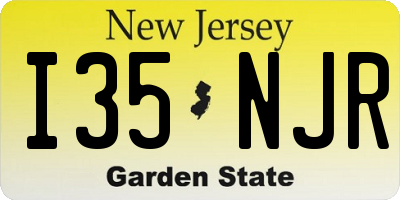 NJ license plate I35NJR