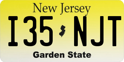 NJ license plate I35NJT