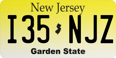 NJ license plate I35NJZ