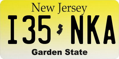 NJ license plate I35NKA